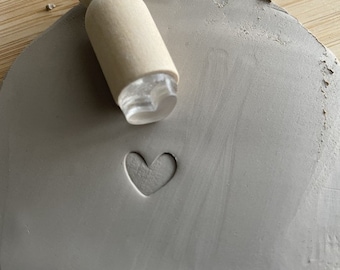 Heart pottery stamp. Heart ceramic stamp. Stamp for ceramic pottery.