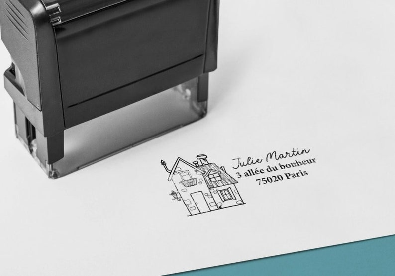 Personalized House Address stamp. Customizable ink stamp Address. Wooden handle stamp Personalized address Tampon automatique