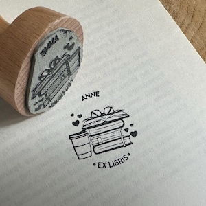 Timbro personalizzato per libri e occhiali. Nome e timbro a inchiostro del libro. Timbro grande personalizzabile per il compleanno. Timbro Ex Libris