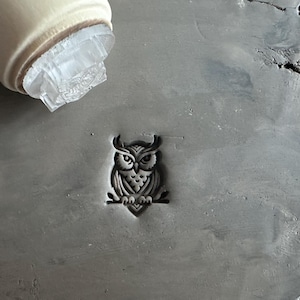 Tampon poterie Hibou. Tampon pour céramique Chouette. Tampon pour poterie céramique.