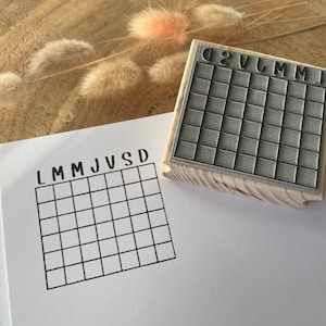 Tampon Calendrier perpétuel pour gestion du temps. Tampon Calendrier pour Organisation du temps et planner.