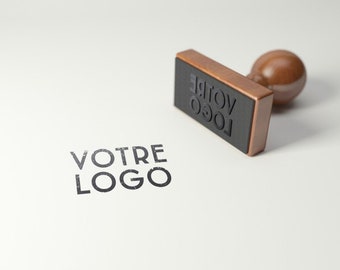 Großer Logo-Stempel 6x3 cm. Logo-Tintenstempel. Firmenstempel. Stempel für die Verpackung