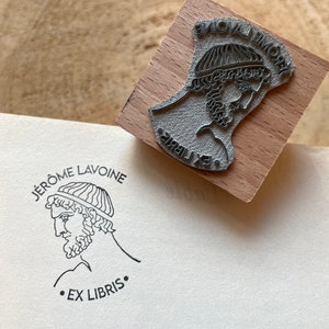 Tampon Ex Libris personnalisé Homme grec. Tampon Ex Libris Antiquité Grecque. Tampon à livre Grec personnalisable. Roman Ex Libris Stamp