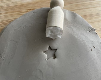 Star pottery stamp. Star ceramic stamp. Stamp for ceramic pottery.