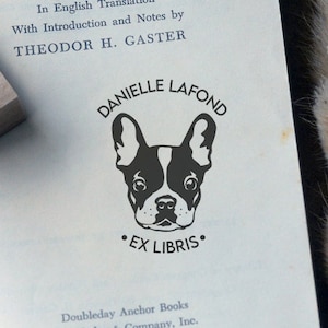 Tampon French bulldog personnalisé. Tampon à encre Prénom et Bouledogue français. Tampon pour anniversaire personnalisable. Tampon Chien.