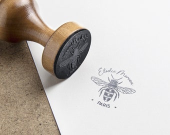 Customizable Bee stamp. First Name Bee ink stamp. Customizable birthday stamp. Wedding Stamp