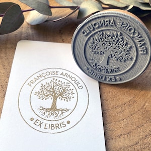 Personalized Tree of Life stamp. Ex Libris Tree of Life ink stamp. Large customizable Tree stamp. Ex Libris stamp