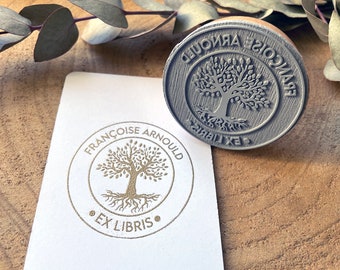Custom Tree of Life Stamp. Ex Libris Tree of Life Ink Stamp. Large Customizable Tree Stamp. Ex Libris Stamp