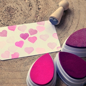 Mini Tampon Coeur. Tampon à encre Coeur petit format. Tampon pour Saint Valentin. Tampon Coeur Mariage