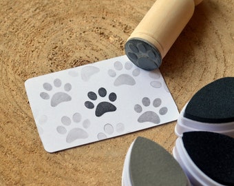 Mini Dog Paw Stamp. Small Paw ink stamp. Animal birthday stamp.