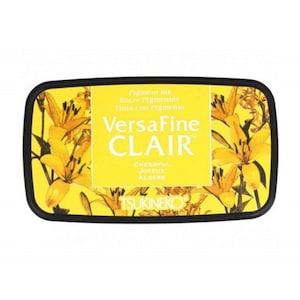 Encreur Jaune VersaFine Clair Cheerful. Encreur Jaune resistant à l'eau. Encreur pour tampon encre de chine. Versafine Cheerful