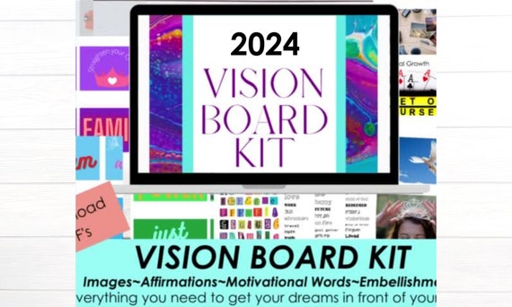 Vision Board Kit  Embrace Your Ideas for 2024 #visionboard #smallbusiness  #startnow #keepgoing 