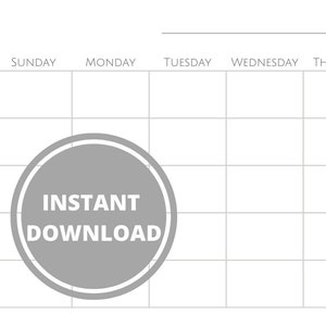 Minimalistic Blank Monthly Calendar | Printable | Landscape | Calendar Template