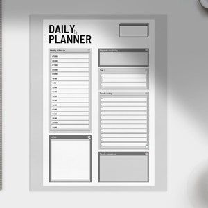 Daily Planner Printable | Instant Download |  TO DO List, Hourly Schedule, Notes, Etc. | Get Organized