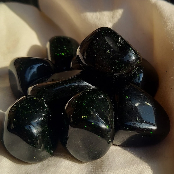 Green Goldstone Tumbled Crystal