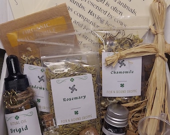 Brigid Altar Kit DIY, Ritual Kit, Anointing Oil, Herbs, Witch Goddess Supplies, Witchy Altar Decor & Tools