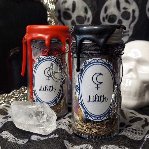 Lilith Offering Jar, Diety Offering, Altar Spell Supplies, Witchy Decor, Snake Skin