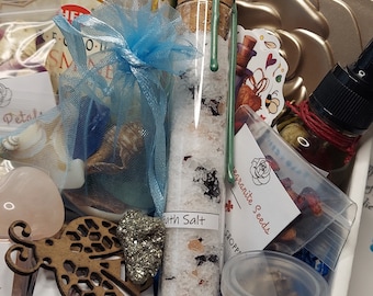 Aphrodite Altar Kit, Ritual Oil, Herbs, Scrying Mirror, Witch Goddess Decor
