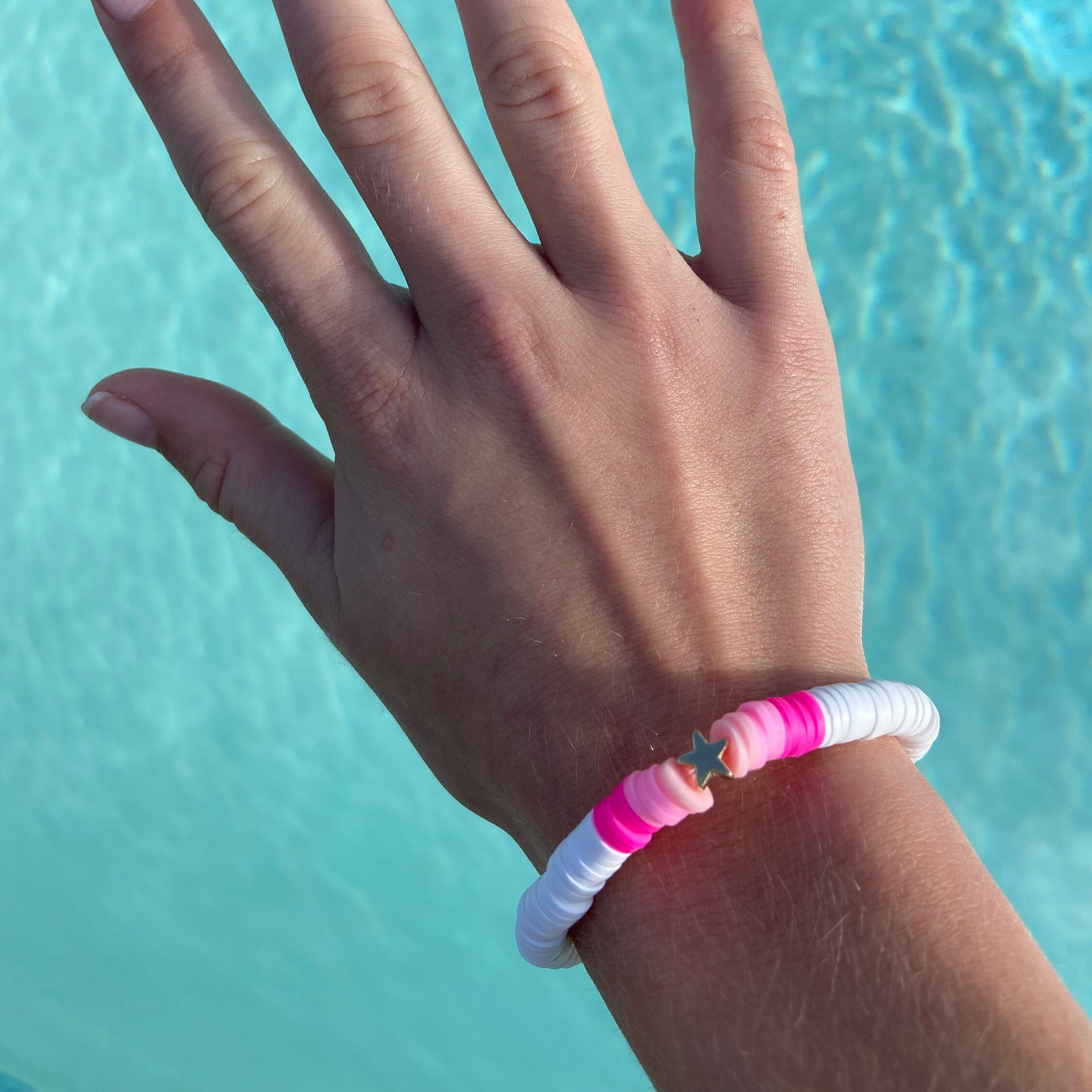 Cute Clay Bead Bracelet With Star Centerpiece Etsy