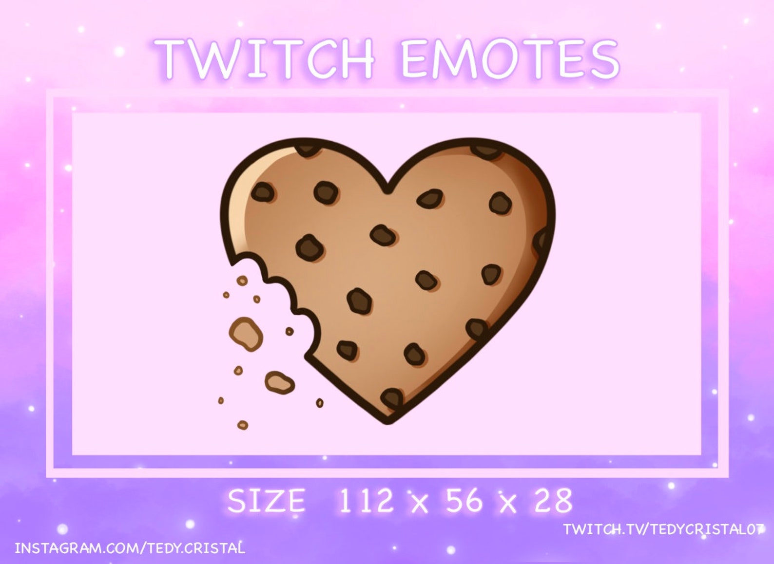 Cookie Heart Twitch Emote Heart Twitch Emote/ Cute Twitch Emotes