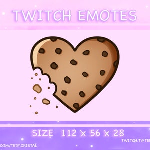 Cookie Heart Twitch Emote - Heart Twitch Emote/ Cute Twitch Emotes / Kawaii Twitch Emotes / Sub Badges / Discord Emote / Cookie Twitch Emote