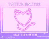 Neon Pink Devil Heart Twitch Emote - Kawaii Twitch Emote / Cute Twitch Emote / Animated Twitch Emote / Sub Badges / Discord Emotes / Bit