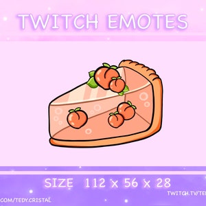 Emotka Twitch Peach Pie - Emotka Twitch Deser / Emotka Twitch Cukierki / Słodkie emotki / Kawaii emotki Twitch / Słodka emotka Twicth / Emotka Ciasta