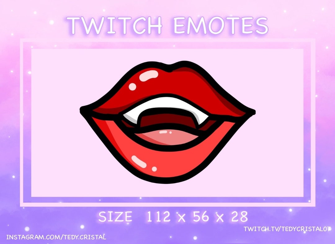 Red Vampire Lips Twitch Emote Cute Twitch Emotes / Kawaii Twitch Emotes