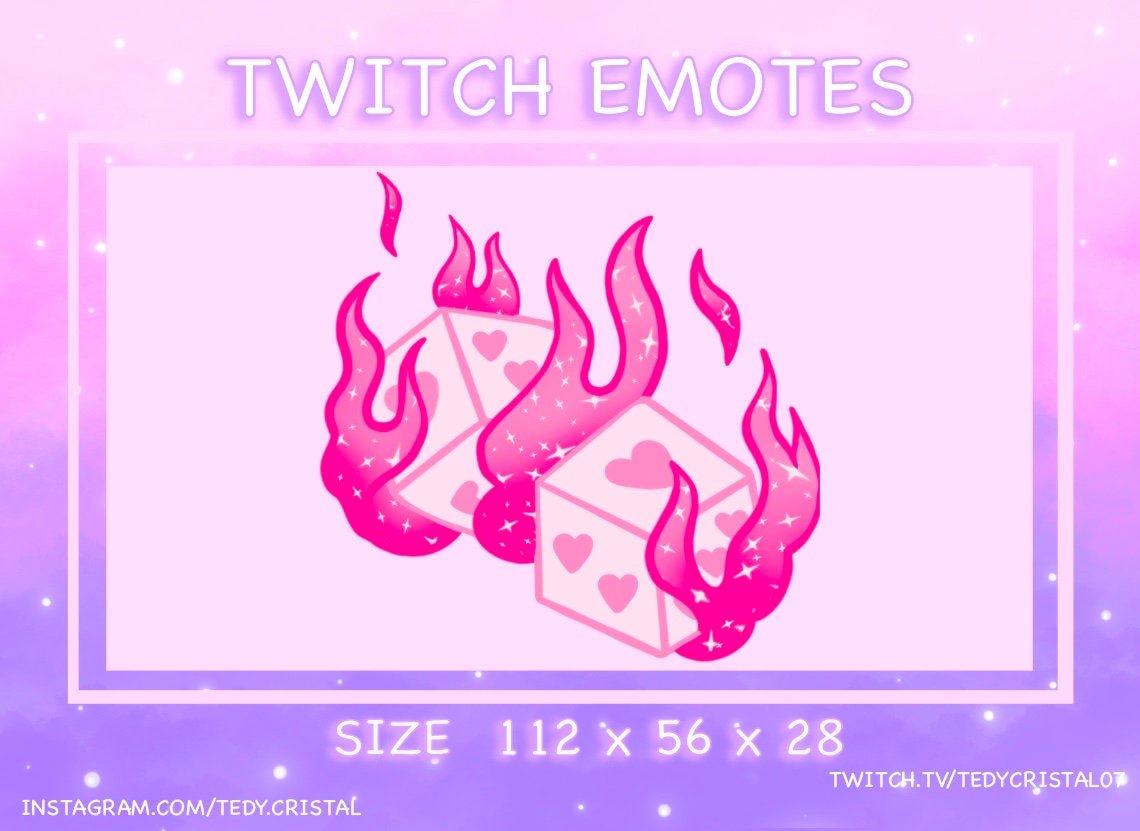 Dice Twitch Emote Flames Twitch Emote / Pink Dice Twitch Emote / Pink