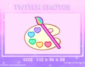 Art Pallete Rainbow Twitch Emote - Youtube Emote/ Cute Twitch Emotes / Kawaii Twitch Emotes / Sub Badges / Discord Emote
