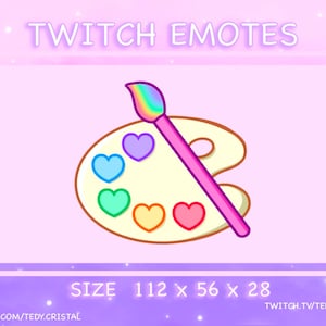 Art Pallete Rainbow Twitch Emote - Youtube Emote/ Cute Twitch Emotes / Kawaii Twitch Emotes / Sub Badges / Discord Emote