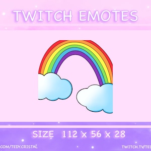 Rainbow Cloud Cute Twitch Emote - twitch emotes / cute emotes/ kawaii emotes / sub badges / cloud emote / animated emote / rainbow emotes