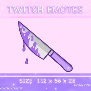 Purple Knife Twitch Emote - Purple Twitch Emote/ Cute Twitch Emotes / Kawaii Twitch Emotes / Sub Badges / Discord Emote