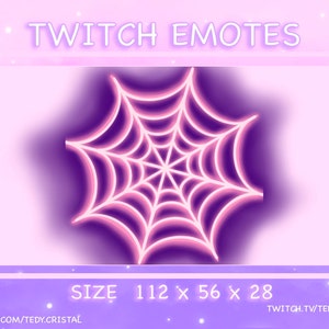 Neon Spider Web Twitch Emote - Pink Spider Web Emote / Neon Twitch Emote / Cute Twitch Emotes / Kawaii Twitch Emotes / Discord Emotes