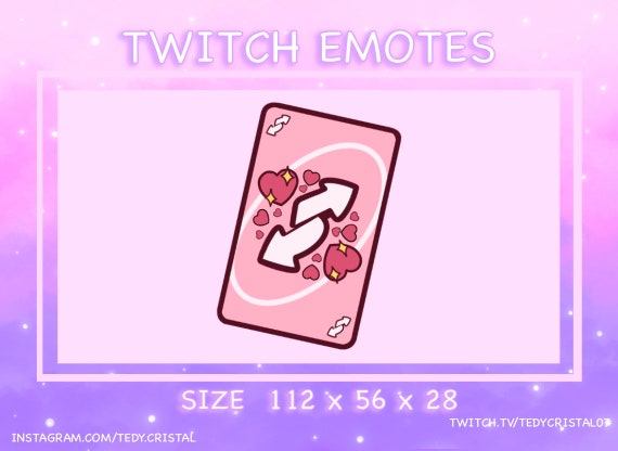 Pastel Pink Twitch Emote Uno Reverse Card / Stream Graphics