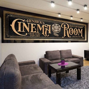 Movie Room Sign, Theater Room Sign, Cinema Room Sign, Movie Room Decor, Billiards Sign, Gaming Decor,Cinema Sign, Arcade, Custom Movie Room