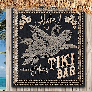 Tiki Bar Sign, Tiki Hut Decor,Tiki Mask,Tiki Sign,Outdoor Bar and Grill Sign,Tiki Decor,Tiki Bar,Tiki Party Decorations,Metal Tiki Bar Signs