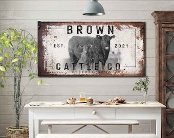 Cattle Ranch Sign,Angus Ranch,Cow Decor,Farmhouse Sign,Cow Sign,Custom Family Name,Farm Decor,Cow Farm Signs,Rustic Cattle Ranch Sign,Cattle