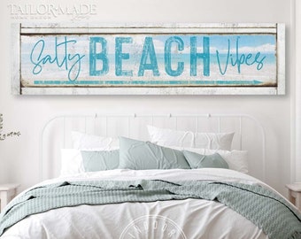 Beach House Sign,Metal Beach Sign,Beach Sign in Teal,Coastal Farmhouse Wall Decor,Beach Sign,Salty Beach Vibes Sign,Wall Art,Beach Arrow