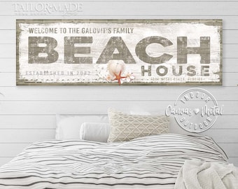 Beach House Sign, Coastal Wall Decor, Metal Beach Sign, Personalized Beach House Sign, Coastal Farmhouse Wall Decor,Beach Sign, Beach Art