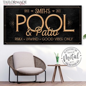 Enseigne piscine et terrasse, piscine et terrasse, décoration murale de patio, décoration de piscine, enseigne de piscine, enseigne de piscine, décoration de terrasse de piscine, enseigne de piscine, enseigne de piscine, décoration de bord de piscine