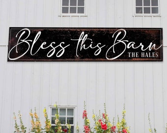 Metal Barn Signs, Bless this Barn, Outdoor Metal Signs, Over-sized Rustic Signs, Barn Art, Barn Sign, Ranch Sign, Large Metal Signs