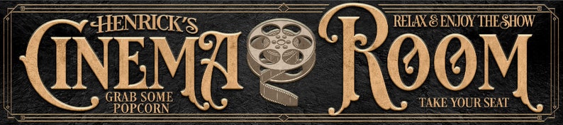 Movie Room Sign Theater Room Sign Cinema Room Sign Movie - Etsy