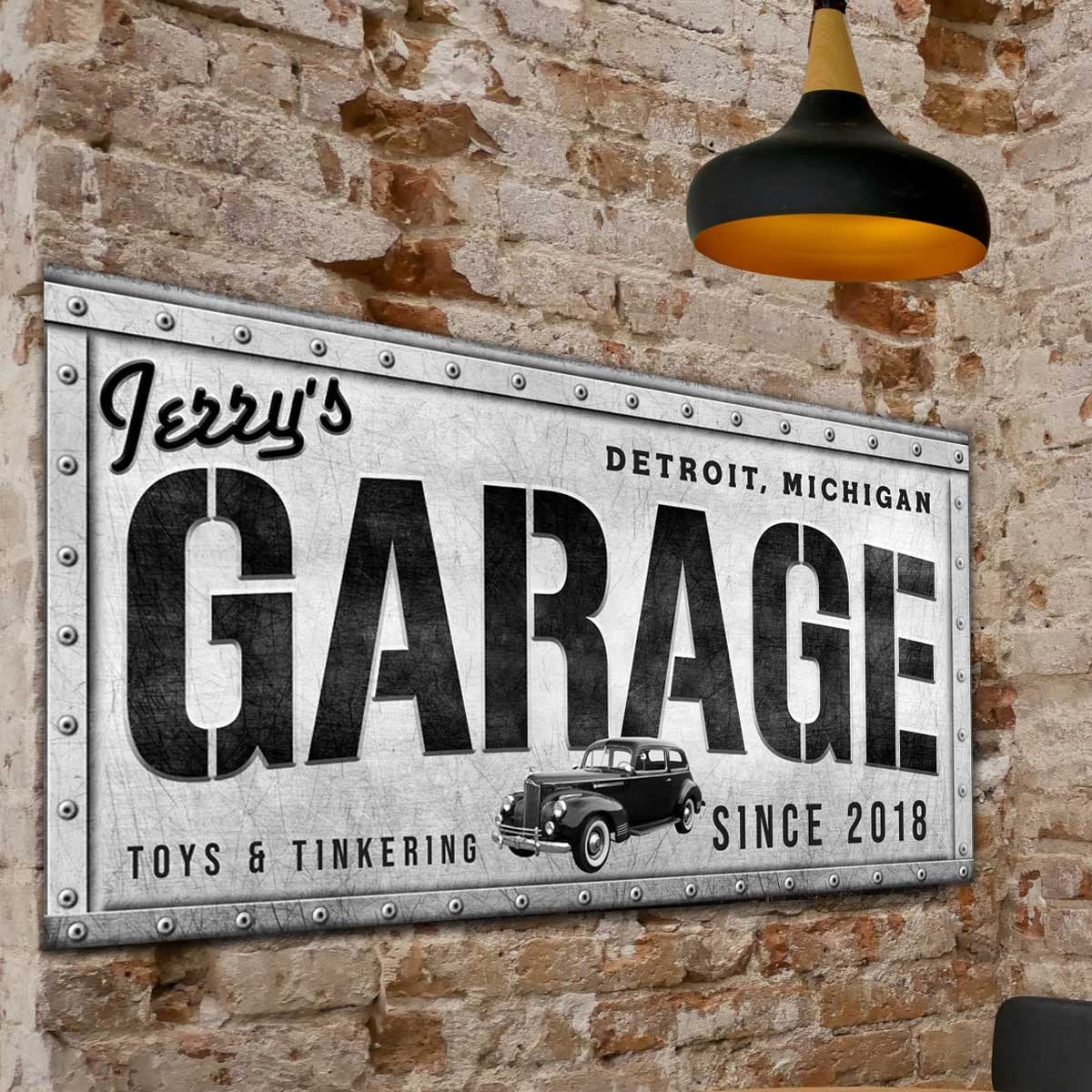 Cartello Personalizzato 'Fix-It Shop' Per Garage, Officina O Man Cave – Regalo Vintage Per Meccanico, Papà O Nonno (Metallo O Legno)
