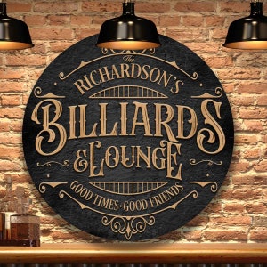 Billiards Sign, Pool hall Decor Sign,Bar Signs,Bar Decor,Basement Bar Sign,Lounge Bar Sign,Bar Wall Decor,Billiards Bar Sign, Bar Decor, Bar