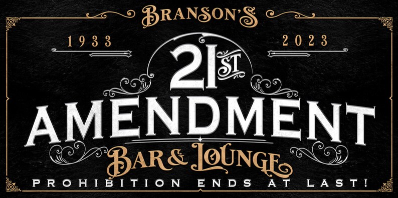 Speakeasy Sign,Lounge Bar Sign,Prohibition,Bar Wall Decor,Large Bar Wall Art,Bar Sign,Bar Art,Bourbon Bar Sign,21st Amendment Sign, 20's art

(Family Name) 21st Amendment Bar & Lounge written in white text on black faux stone background