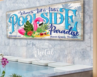 Pool signs, Pool & Patio Sign, Modern Farmhouse Wall Art,Backyard Bar and Grill Sign,Pool Signs,Metal Pool Signs,Tropical Pool Sign,pool art