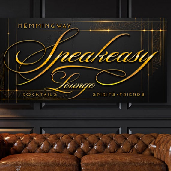 Speakeasy Bar Sign, Lounge Bar Sign, Speakeasy Lounge Sign,Bar Wall Decor,Large Bar Wall Art,Bar Sign,Bar Art,Bourbon Bar Sign,Billiard Sign