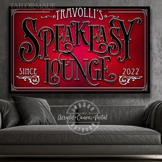 Speakeasy Sign Whiskey Bar Lounge Bar Sign 1920s Speakeasy Lounge Sign,Bar Wall Decor Large Bar Wall Art,Bar Sign,Bar Art,Bourbon Bar Sign