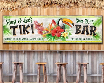 Tiki Bar Sign, Tiki Hut Sign, Tiki Decor Pool & Patio Sign, Tropical Tiki Bar Sign,Custom Tiki Bar Sign,Bar Sign,Backyard Bar and Grill Sign